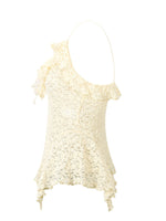 Lace Ruffle Trim Tie-Front Cami