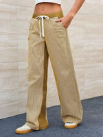Striped Wide Leg Jeans - Ladyez