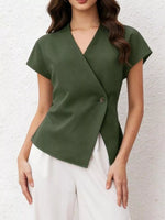 Wrap-Front One Button Shirt