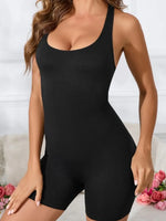 Crisscross Scoop Neck Wide Strap Romper - Ladyez