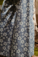 BiBi Floral Texture Wide Leg Jeans - Ladyez