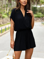 Surplice Short Sleeve Romper
