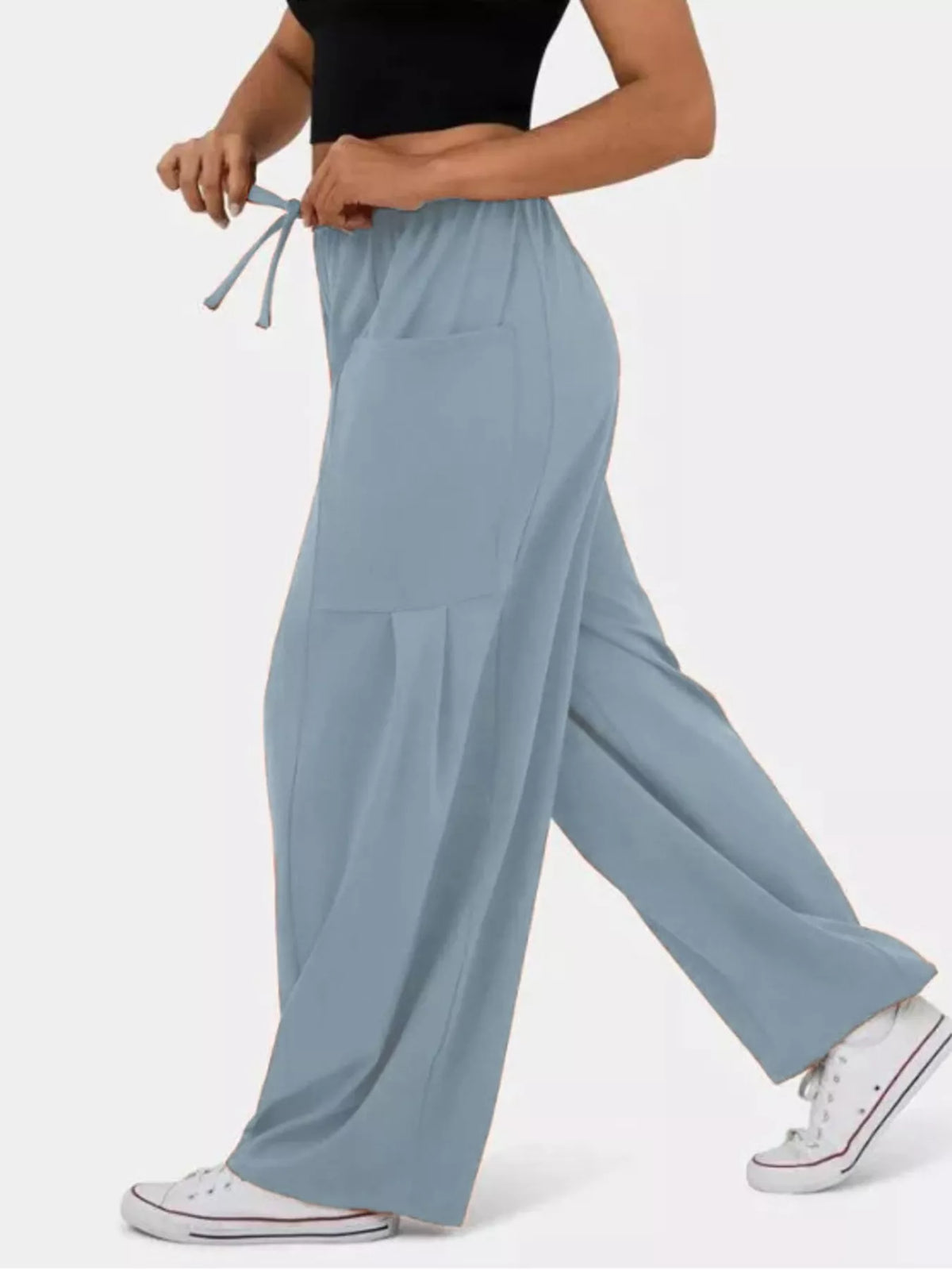 Drawstring Wide Leg Pants