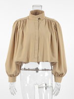 Puff Sleeve Button-Down Jacket