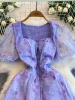 Sweetheart Neck Puff Sleeve Dress
