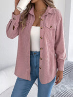 Casual Corduroy Button-Up Shacket
