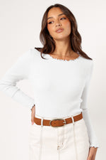 Lettuce Edge Round Neck Long Sleeve T-Shirt - Ladyez