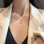 925 Sterling Silver Cat's Eye Stone Pendant Necklace