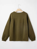 Ribbed Knit Oversized Sweatshirt