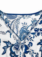 Floral Print Sleeveless V-neck Midi Dress
