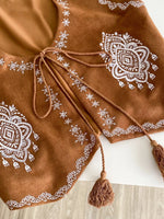 Embroidered Tassel Vest Coat