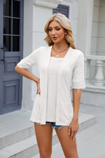 Texture Square Neck Half Sleeve Blouse