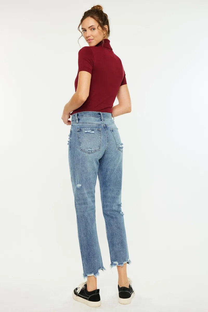 Kancan High Rise Classic Slim Straight Jeans - Ladyez