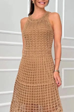 Hollowed-Out Sleeveless Maxi Dress