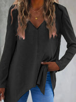 Full Size V-Neck Long Sleeve T-Shirt
