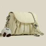 Ruched Chain Strap Shoulder Bag