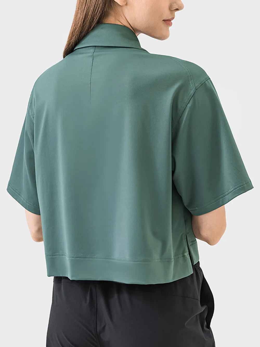 Millennia Half Button Short Sleeve Active T-Shirt - Ladyez