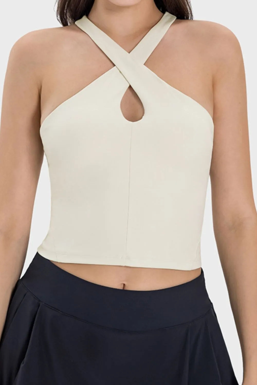 Millennia Crisscross Grecian Neck Active Cami - Ladyez