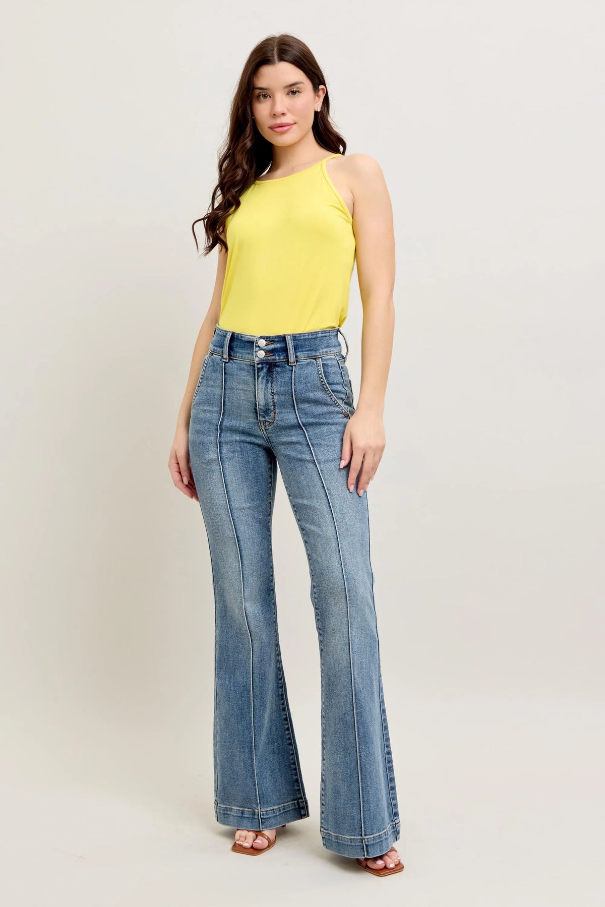 Judy Blue Full Size High-Waist Flare Denim Jeans with Front Seam Detail Plus Size - Ladyez