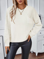 Pocket Detail Round Neck Sweater