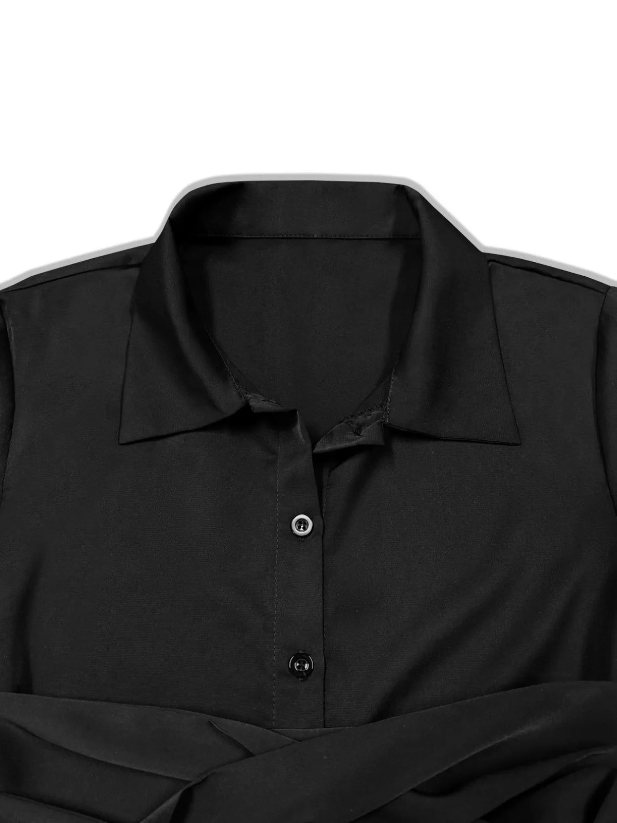 Button Down Belted Midi Shirt Dress