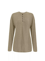 Button-Detail Dropped Shoulder Top