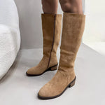 Round Toe Block Heels Boots
