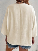 Full Size V-Neck Button Down Shirt Plus Size