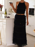 Sleeveless Top and Maxi Skirt Set