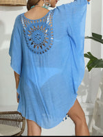 Tassel Crochet Round Neck Cover-Up - Ladyez