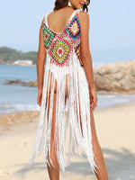 Fringe Spaghetti Strap Cover-Up - Ladyez