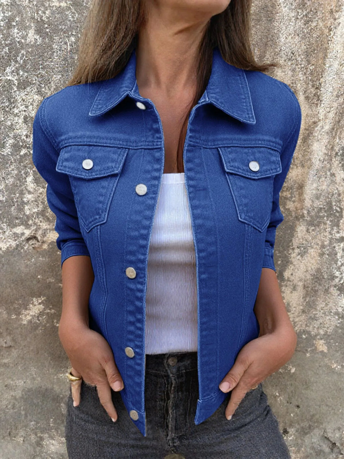 Button Front Closure Denim Jacket