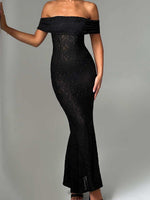 Devine Backless Lace Off-Shoulder Maxi Dress - Ladyez