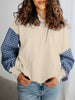 Checkered Color Block Half Zip Sweatshirt