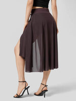 Slit Flowy Skirt with Shorts Liner