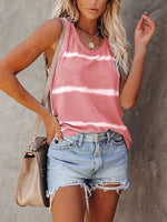Full Size Striped Round Neck Tank Top Plus Size - Ladyez