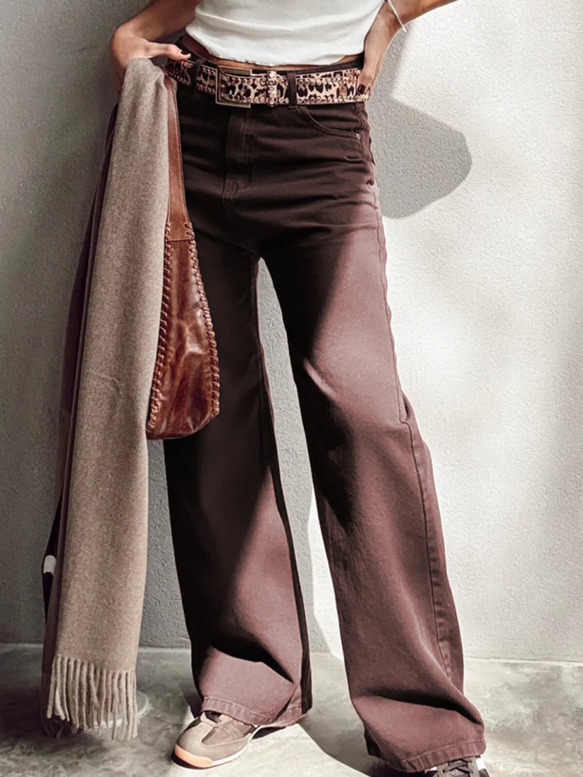 Wide Leg High Waist Denim Jeans - Ladyez