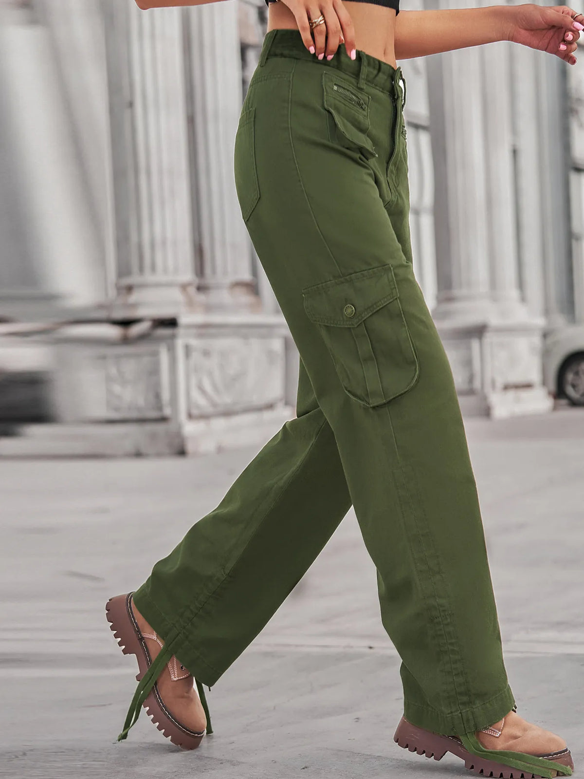 Drawstring Cargo Jeans - Ladyez