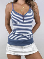 Striped V-Neck Cami Top - Ladyez