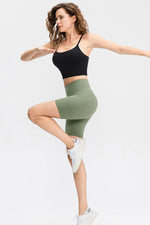 Slim Fit Wide Waistband Sports Shorts - Ladyez