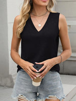 Classic V-Neck Sleeveless Tank Top - Ladyez