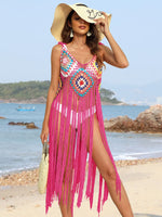 Fringe Spaghetti Strap Cover-Up - Ladyez