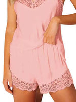 Lace Trim Cami and Shorts Lounge Set