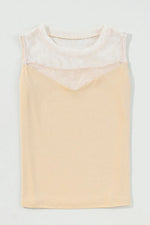 Mesh Patchwork Crew Neck Tank