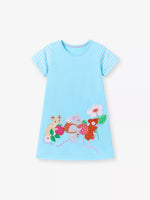 Children's Cartoon Mouse Embroidered Casual Dress