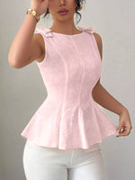 Bow Shoulder Peplum Tank