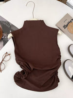 Ruched Mock Neck Tank