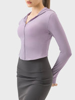 Millennia Zip Up Hooded Long Sleeve Active Outerwear - Ladyez
