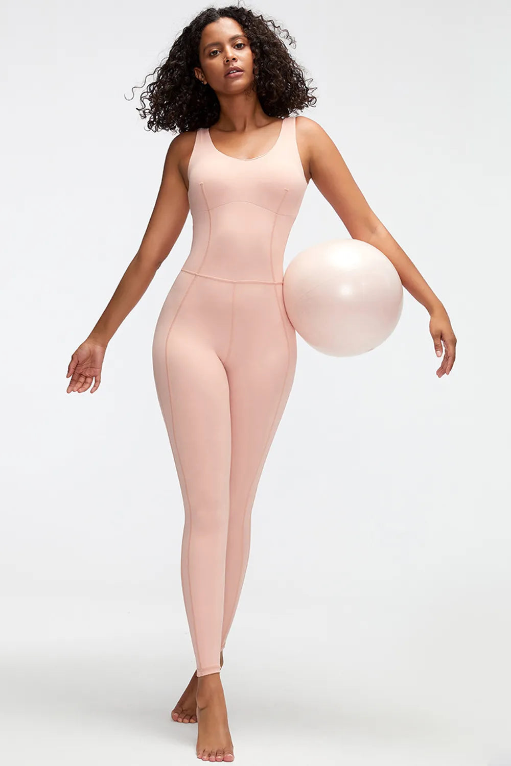 Crisscross Wide Strap Active Jumpsuit - Ladyez