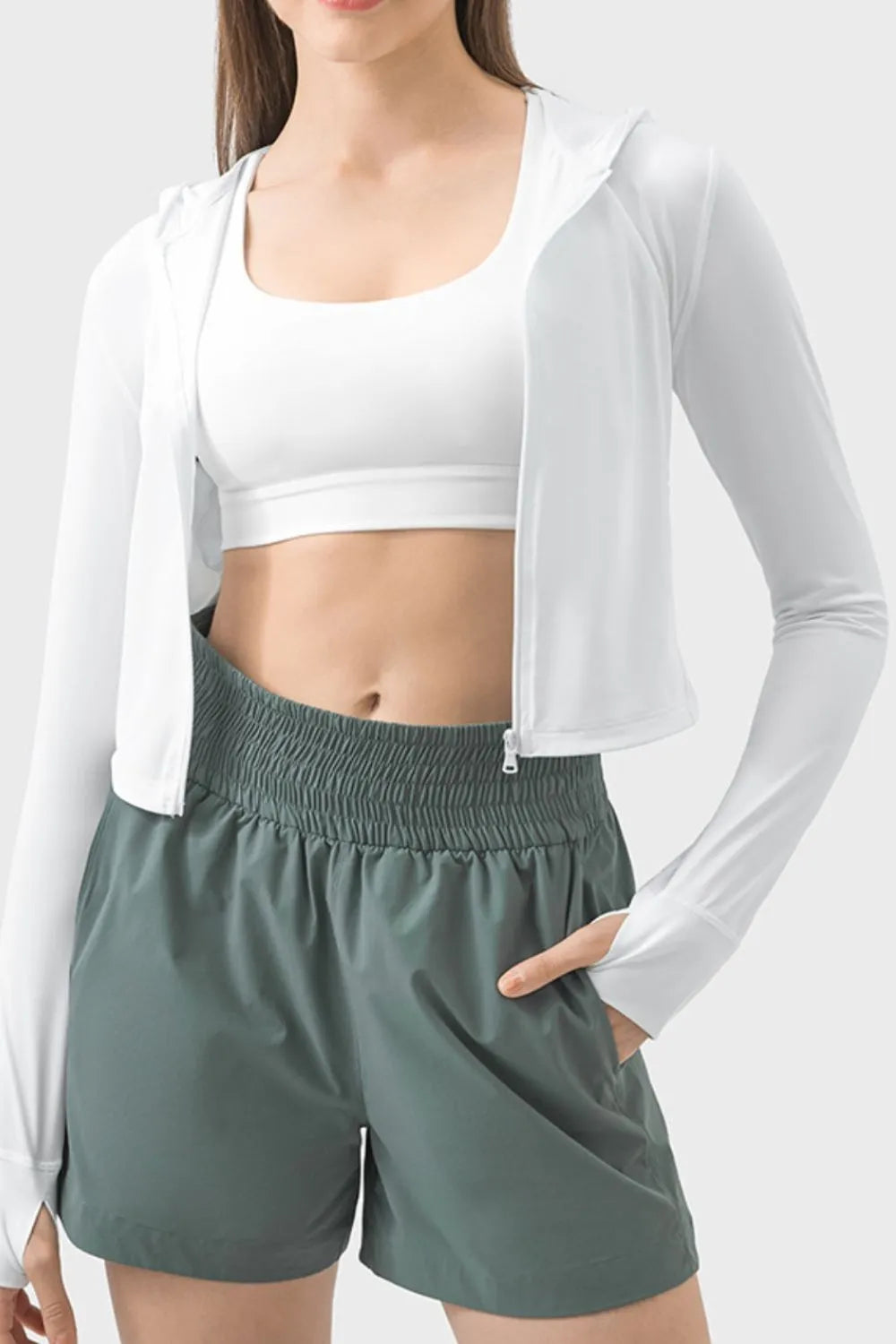 Millennia Zip Up Hooded Long Sleeve Active Outerwear - Ladyez
